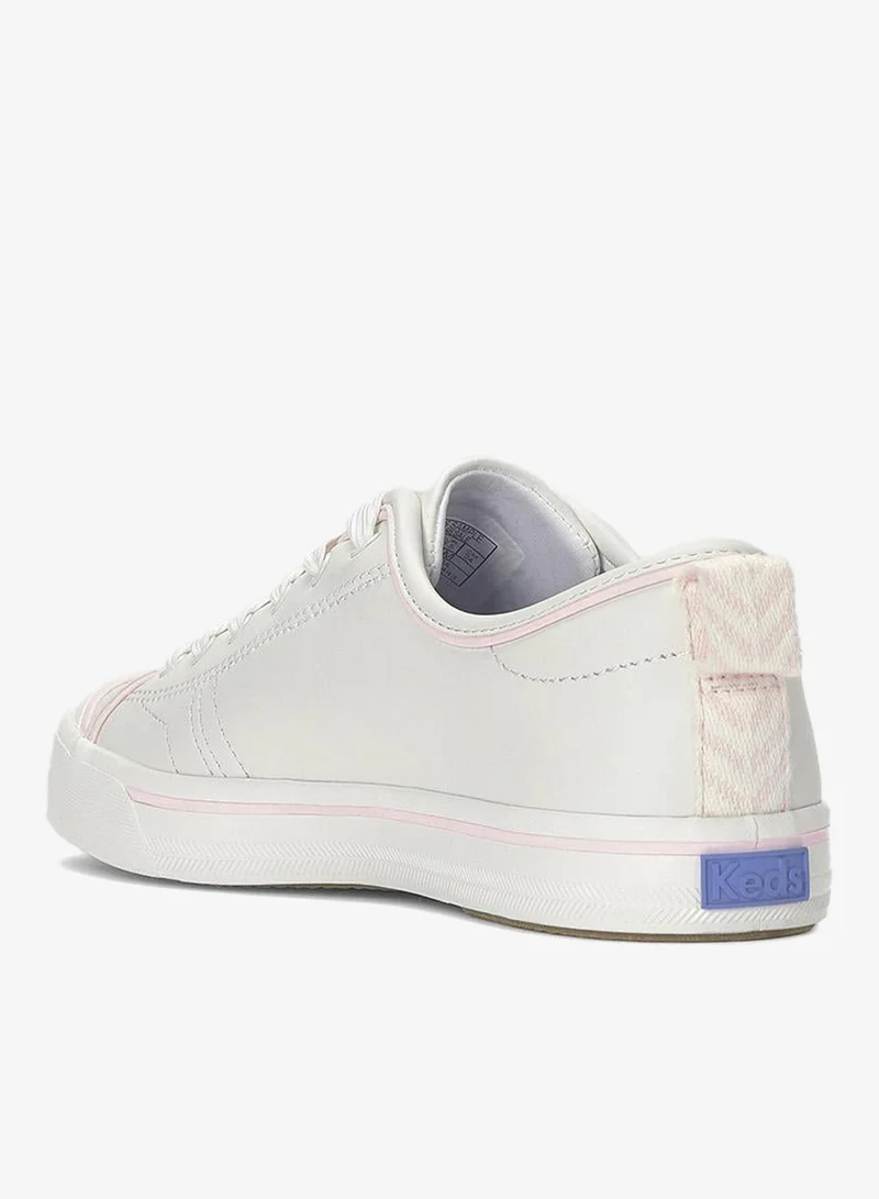 Keds White/Pink A Boo Keds Women's Cruise Lace Up Leather Casual Sneaker White for Women | Best Price UAE